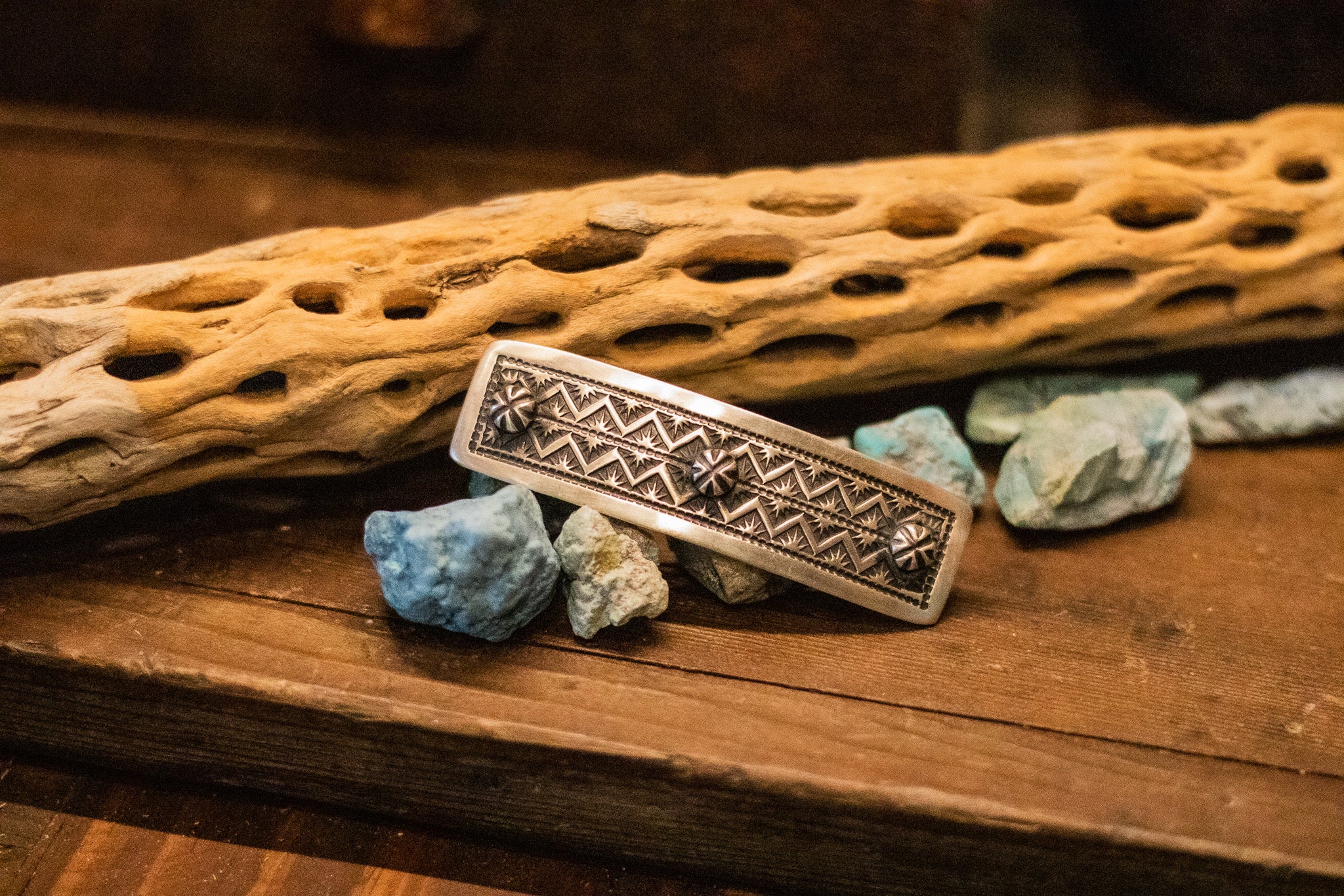 Heavy Stamped Button Barrettes – Eagle's Shadow Trading Post
