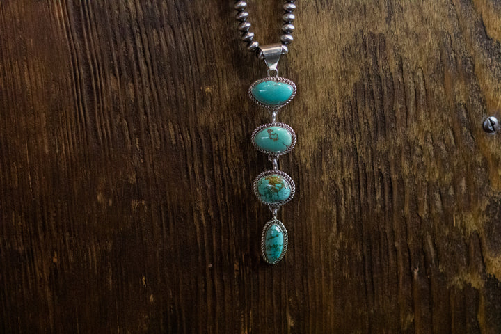 4 Stone Lariat Turquoise Pendant