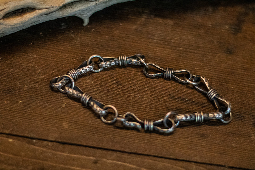 Handmade Stamped Link Bracelet