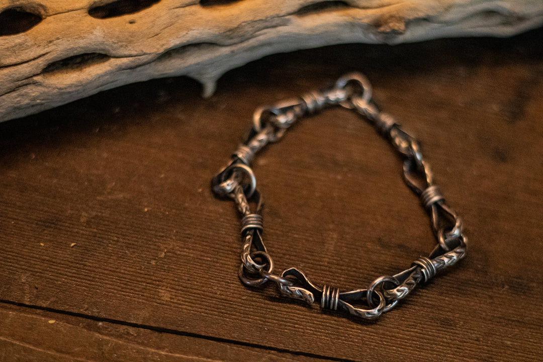 Handmade Stamped Link Bracelet