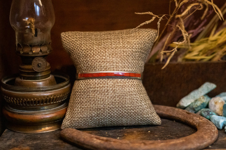 Orange Spiny Inlay Zuni Cuff Bracelet