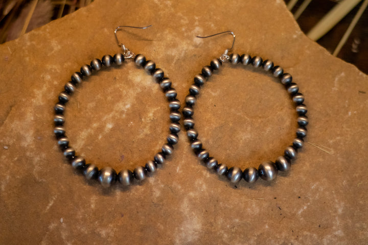 Navajo Pearl Hoop Earrings