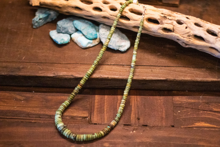 Green Kingman Turquoise Heishi Necklace