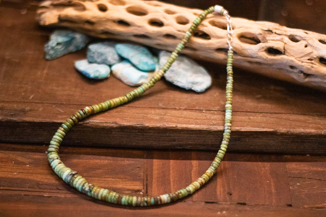 Green Kingman Turquoise Heishi Necklace