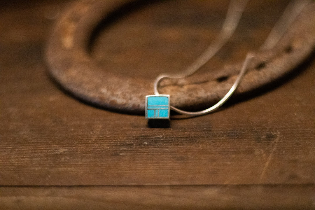 Kingman Inlay Square Pendant