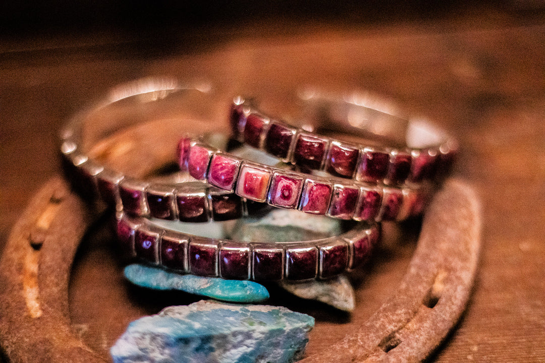 Purple Spiny Square Stacker Cuff (Small)