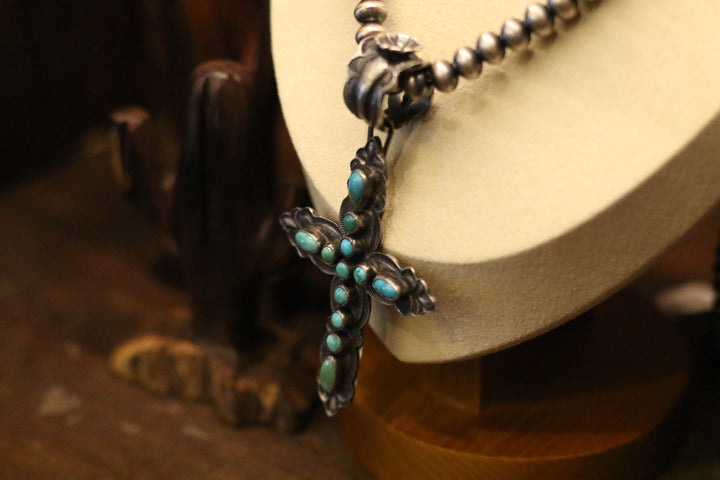 Turquoise Stone Cross Pendant