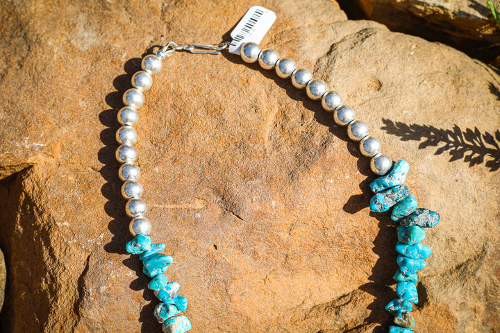 Kingman Nugget High Shine 7mm Navajo Pearls Necklace 22"