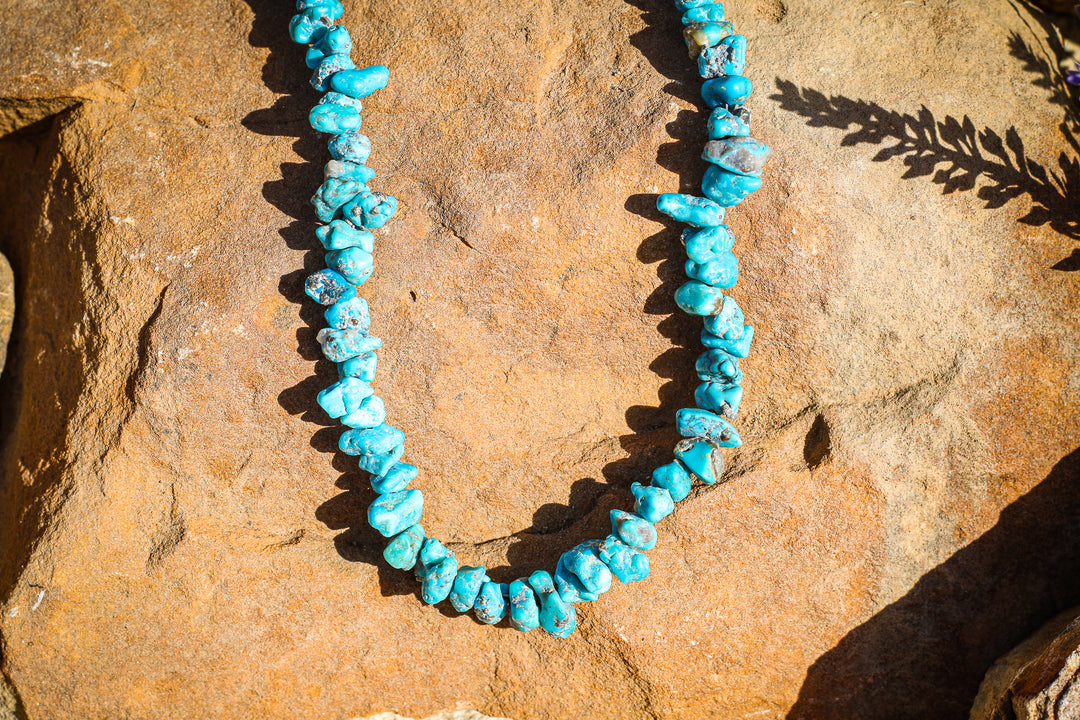 Kingman Nugget High Shine 7mm Navajo Pearls Necklace 22"