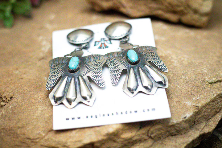 Sleeping Beauty (AZ) Stamped Thunder Bird Earrings