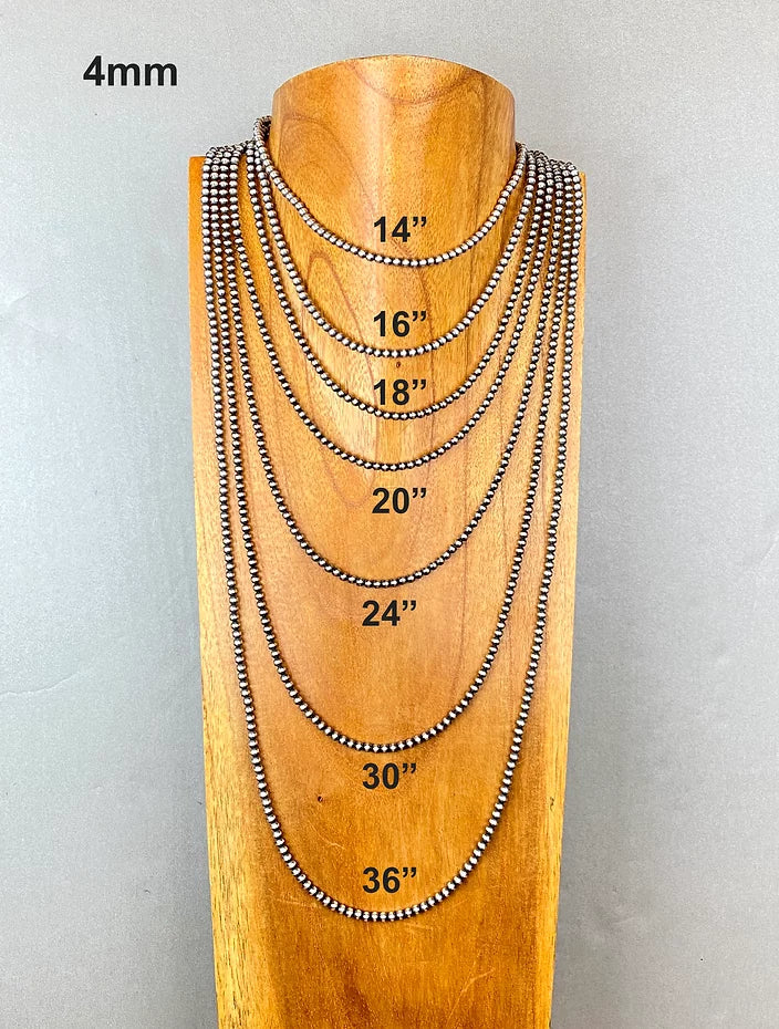 Navajo Perals 4mm 60" Necklace