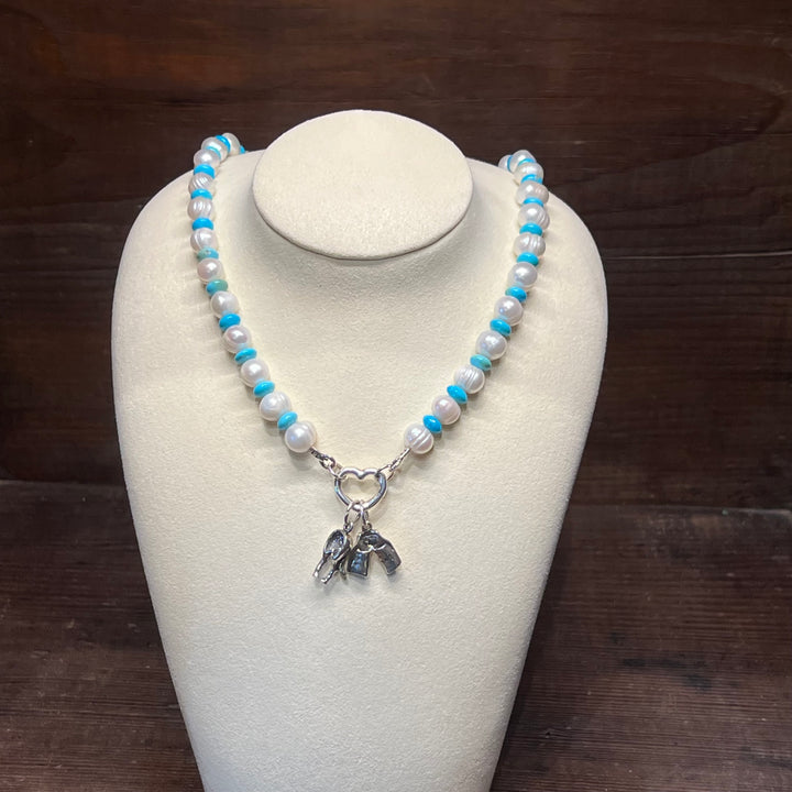 Turquoise & Freshwater Pearls Necklace