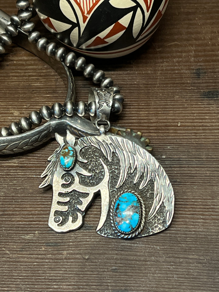 Turquoise Horse Pendant