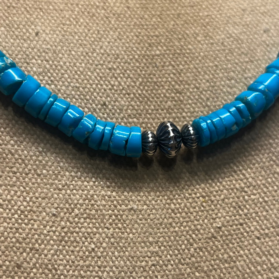 Turquoise Heshi and Mixed Navajo Pearls