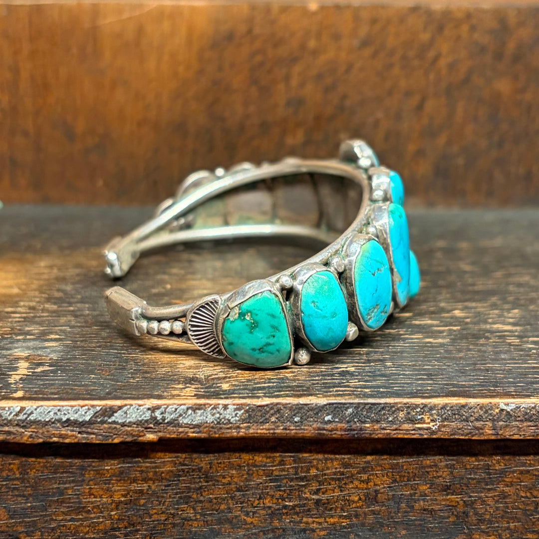 Vintage 13 Stone Turquoise Cuff