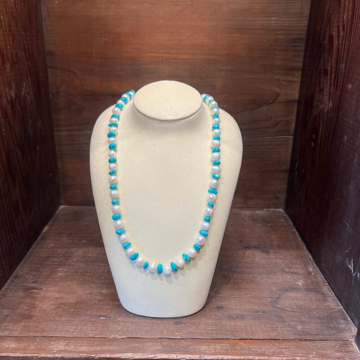 Turquoise & Freshwater Pearls Necklace