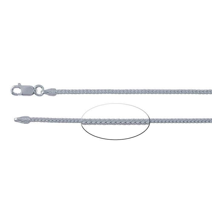 Sterling Silver 1.7mm Round Foxtail Chain