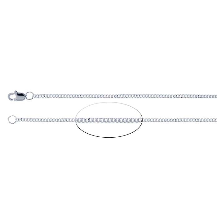 Sterling Silver Flat Curb 1.5mm Chain