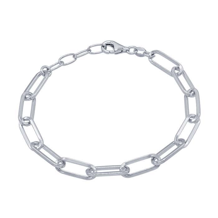 Sterling Silver Drawn Cable Chain Bracelet