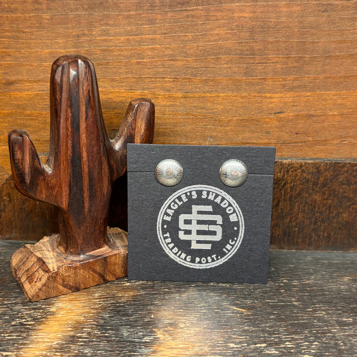 Stamped Sterling Silver Round Studs