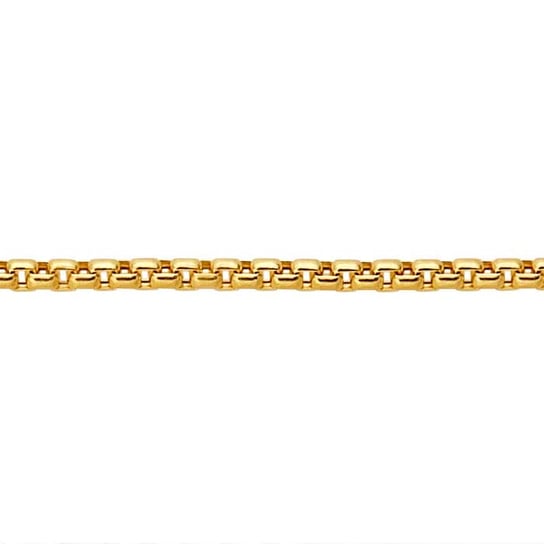14K Yellow Gold 1.35mm Hollow Rounded Box Chain
