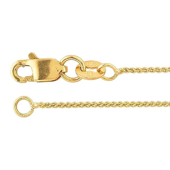 14K Yellow Gold 0.8mm Round Wheat Chain