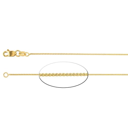 14K Yellow Gold 0.8mm Round Wheat Chain