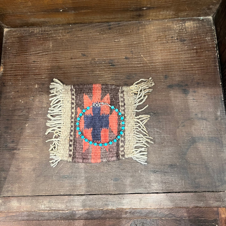 4mm Turquoise & Saucers 9” Anklet