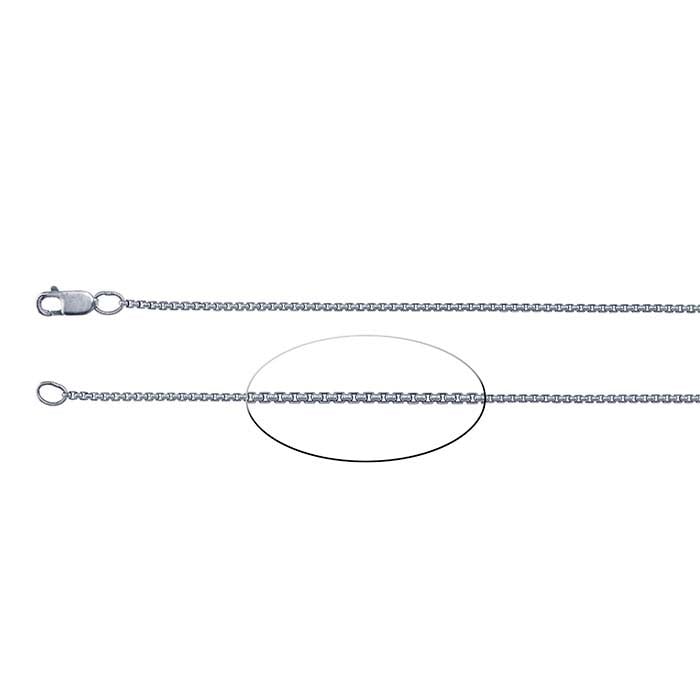 Sterling Silver Oxidized 1.25mm Rounded Box Chain