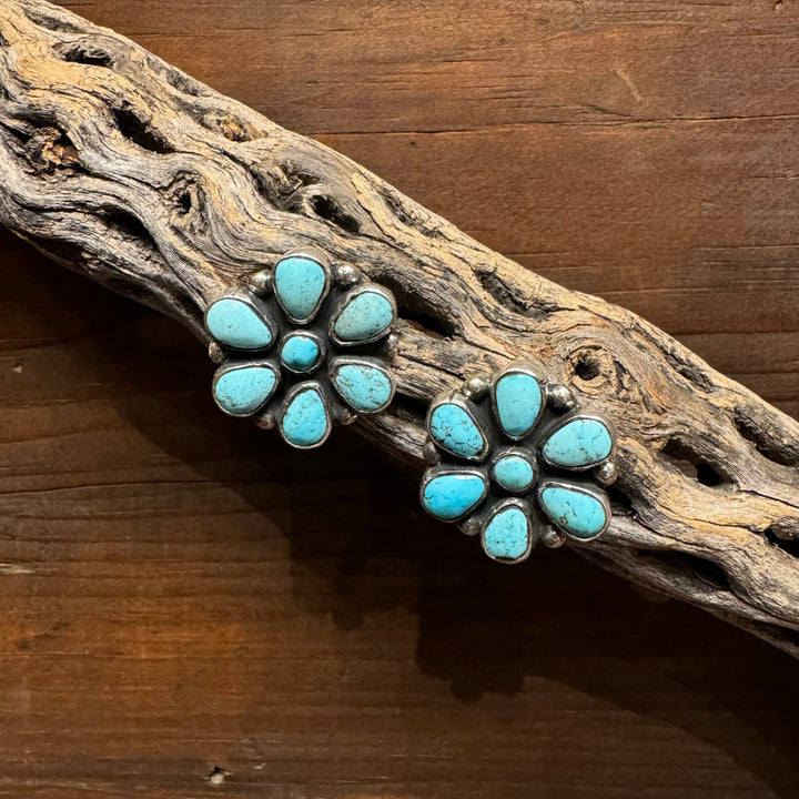 Small Kingman Turquoise Cluster Studs