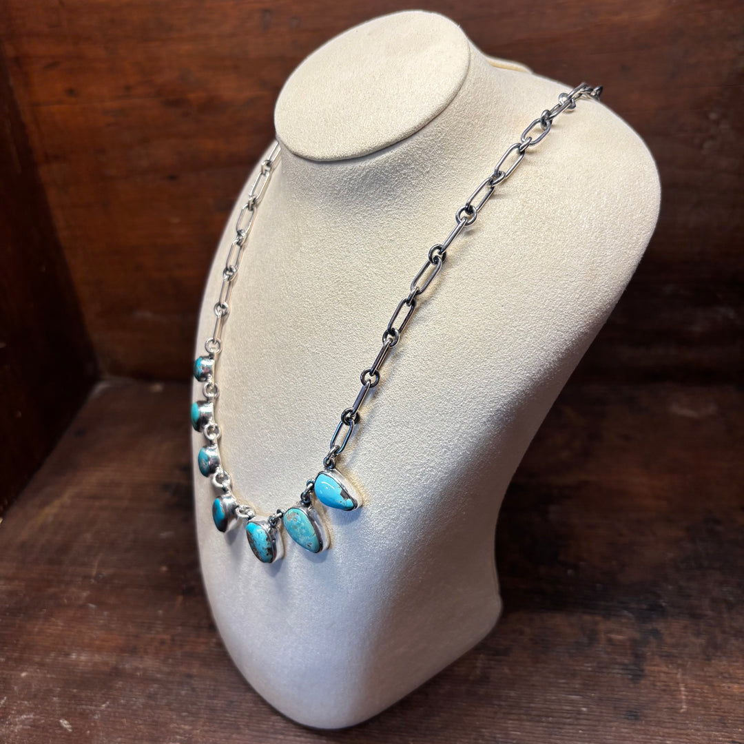 Kingman Turquoise Paddle Necklace