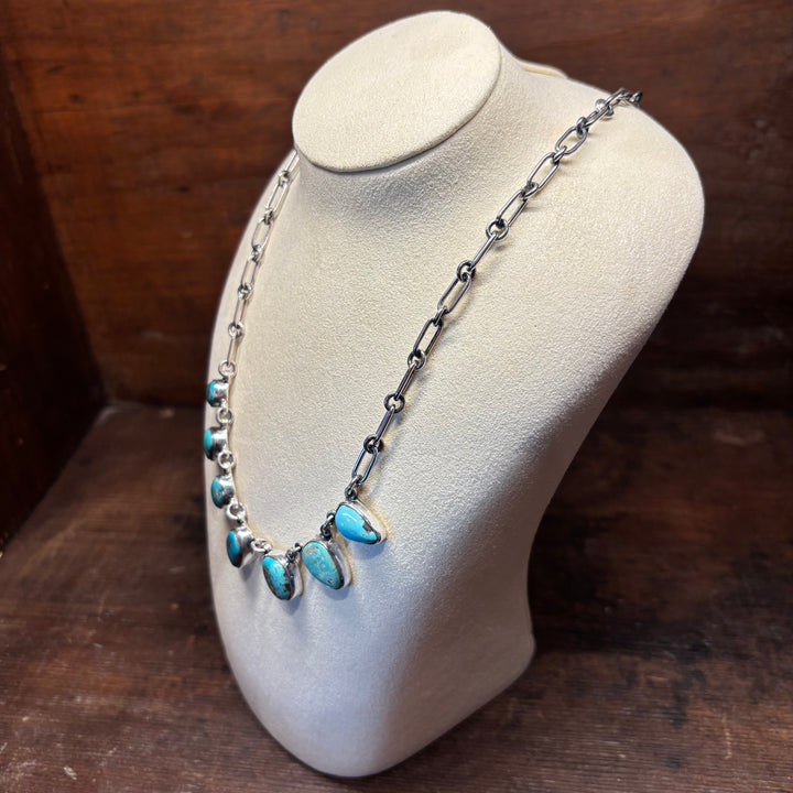 Kingman Turquoise Paddle Necklace