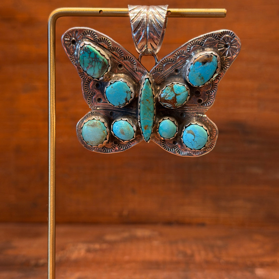 Multi Stone Butterfly Pendant