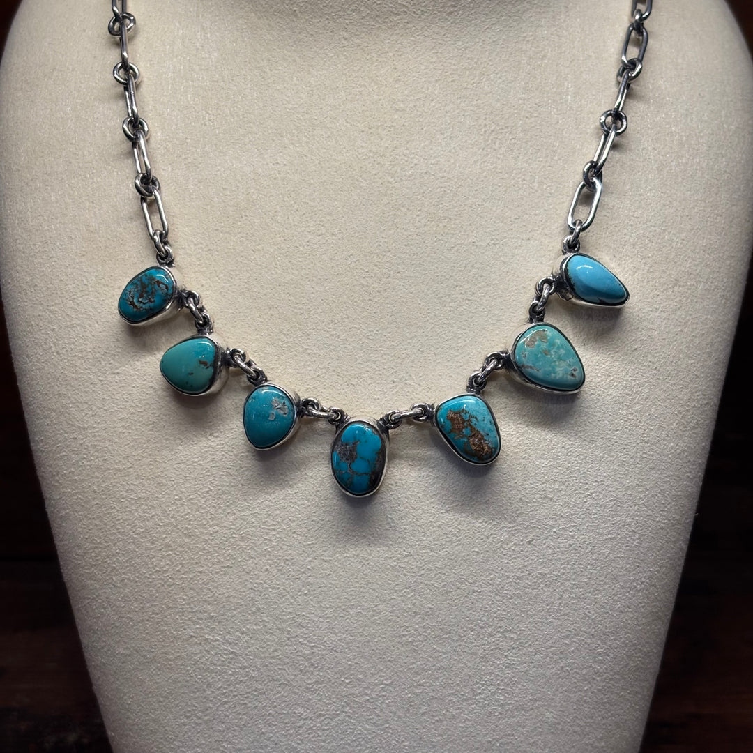 Kingman Turquoise Paddle Necklace