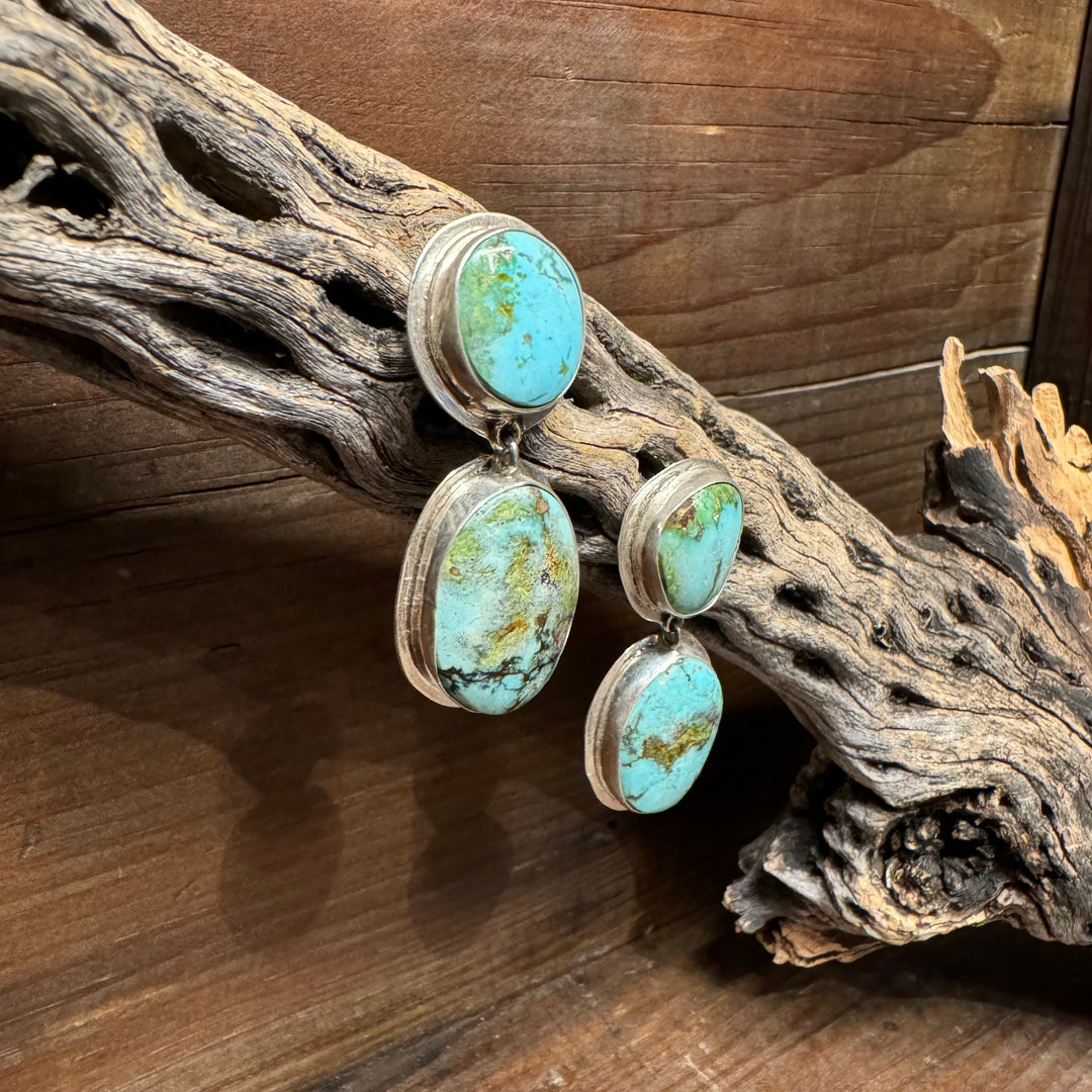 Royston Double Drop Turquoise Earrings