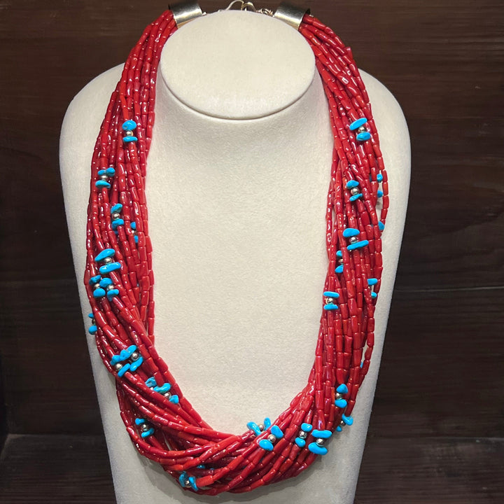 14K Gold Mediterranean Coral Sleeping Beauty Turquoise