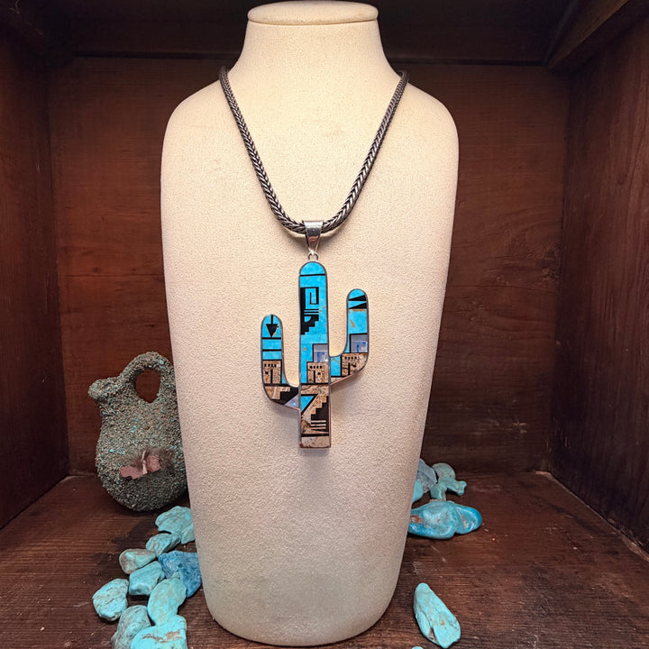 Turquoise Creek Fancy Pueblo Pendant