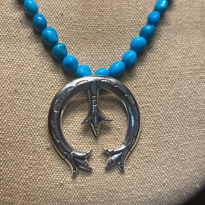 Stamped NAJA Turquoise 6mm Necklace 22”