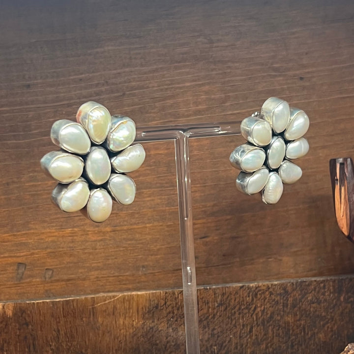 Freshwater Pearl Large Cluster Earrings