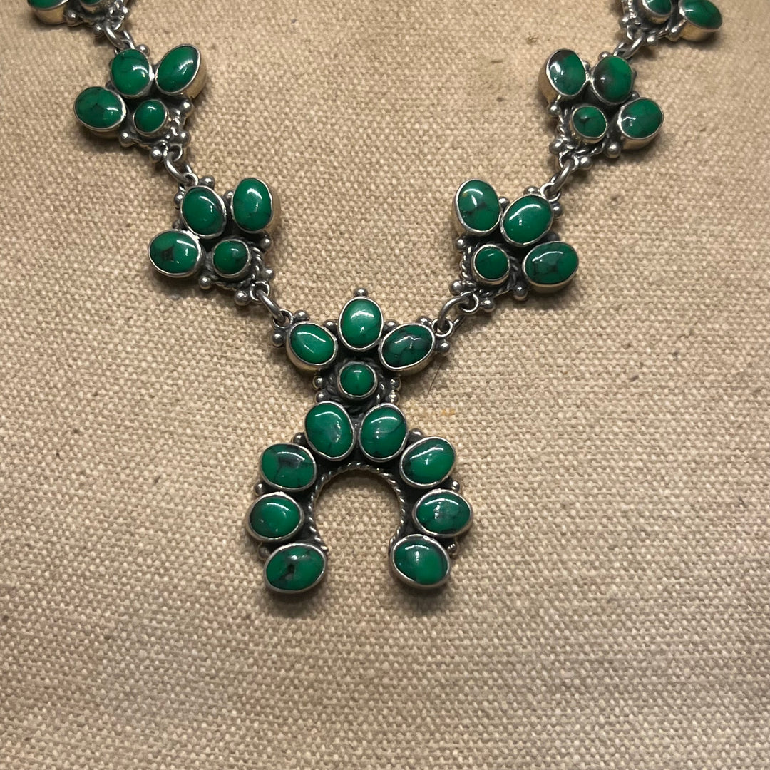 Dark Green Turquoise Mini Squash Necklace