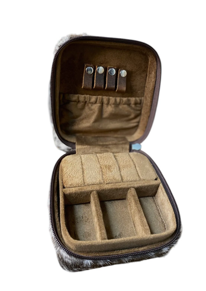 Cow Skull Leather Jewelry Box 
