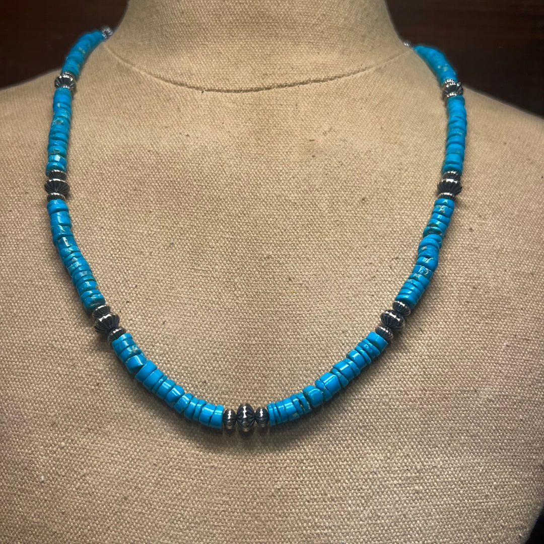 Turquoise Heshi and Mixed Navajo Pearls