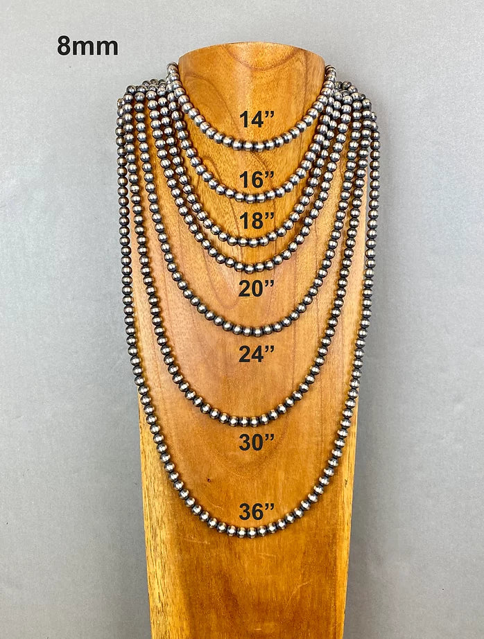Navajo Perals 8mm 20" Necklace
