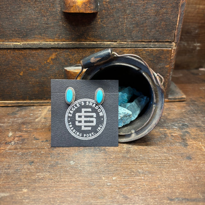 Oval Turquoise Stud