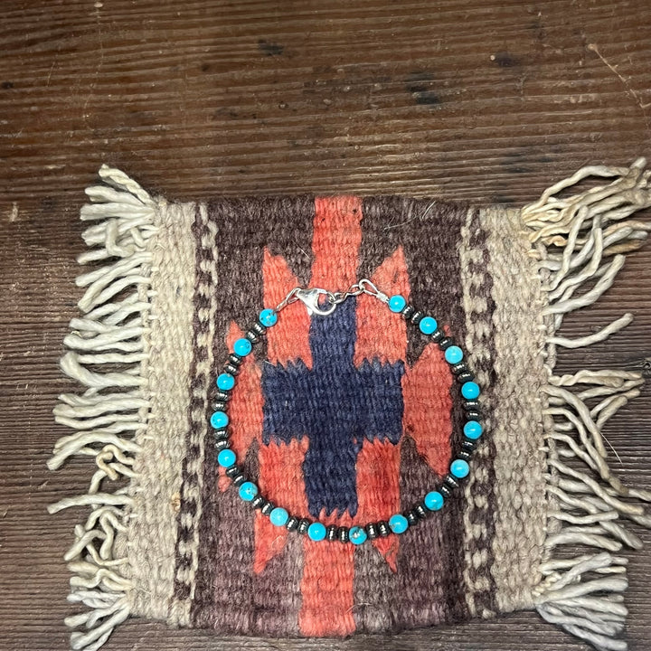 Fluted Saucer Turquoise 5mm Bracelet