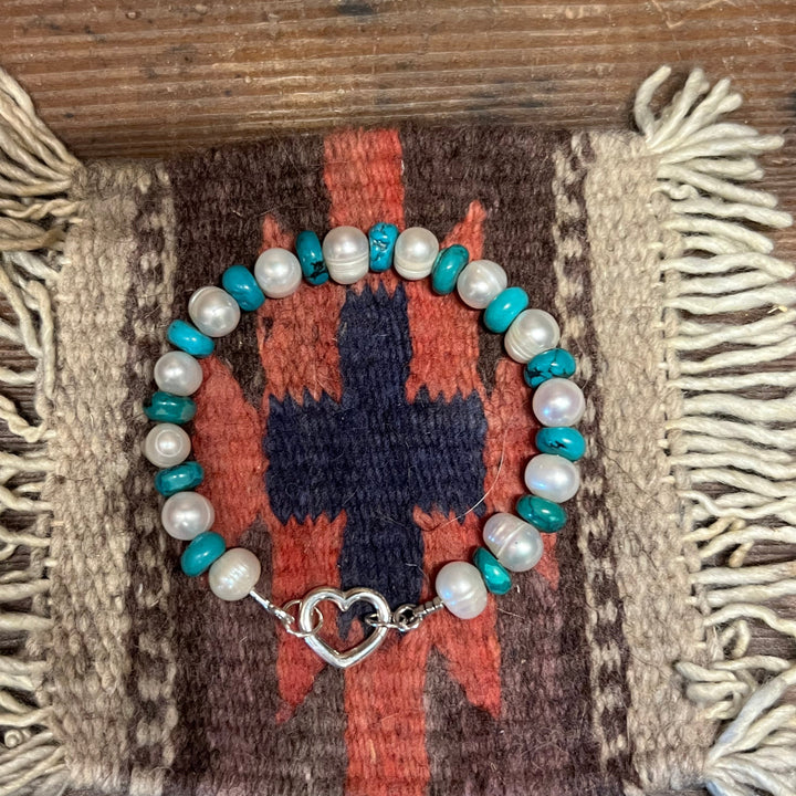 Turquoise & Freshwater Pearls Bracelet