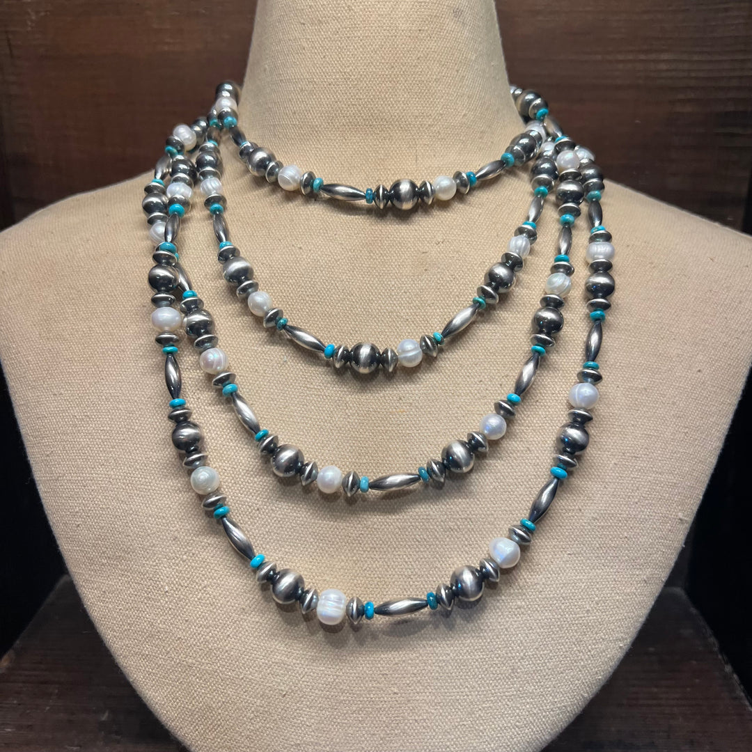 Mixed Bead with Turquoise & Freshwater Necklace