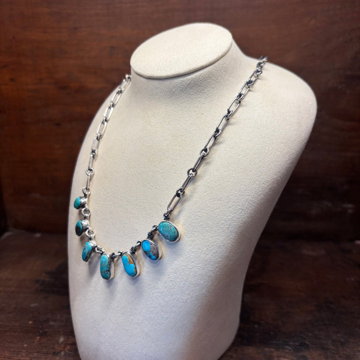 Kingman Turquoise Paddle Necklace