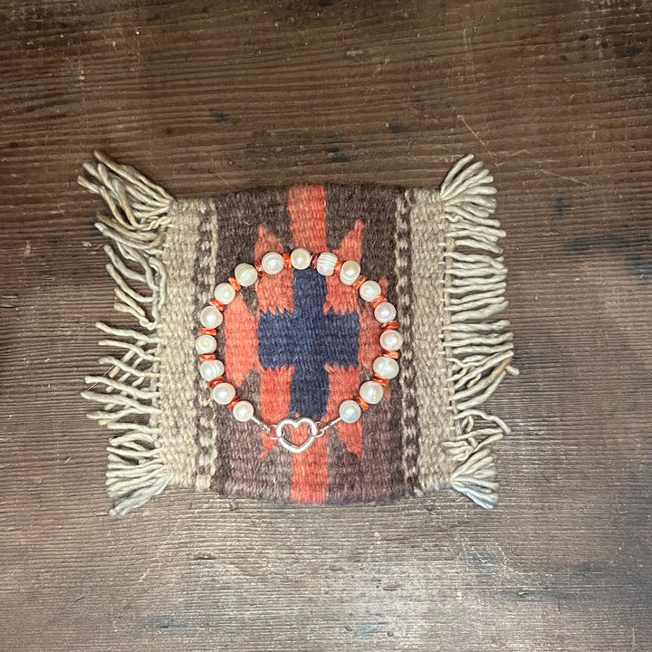 Red Spiny Freshwater Pearls Bracelet