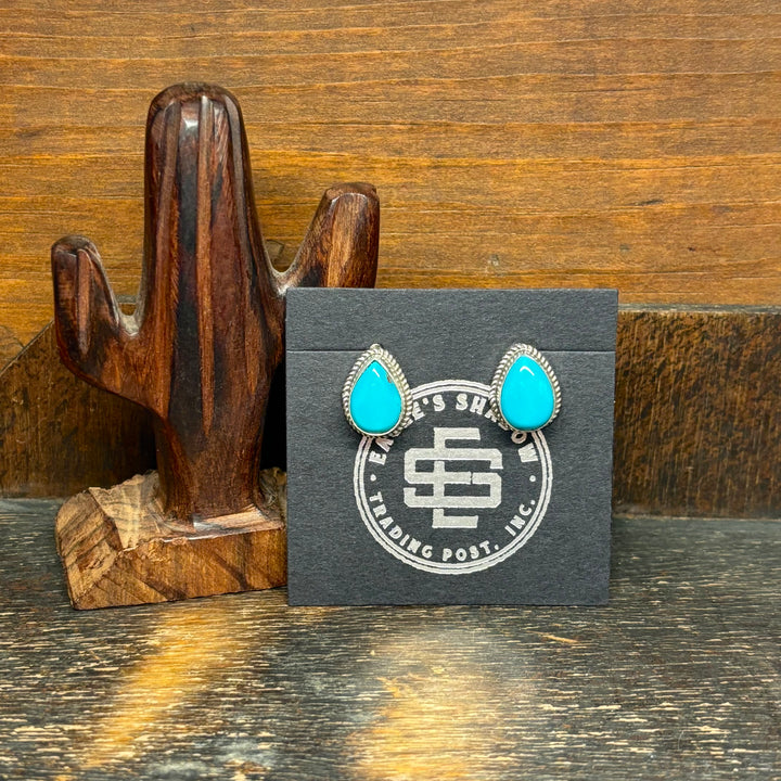 Teardrop Turquoise Studs